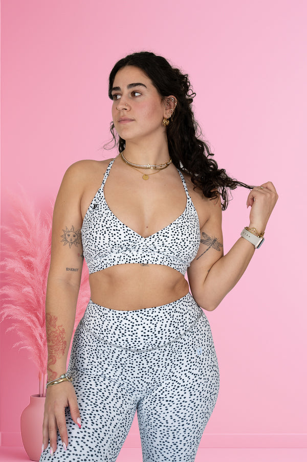 Brushed Pattern V-neck Bra