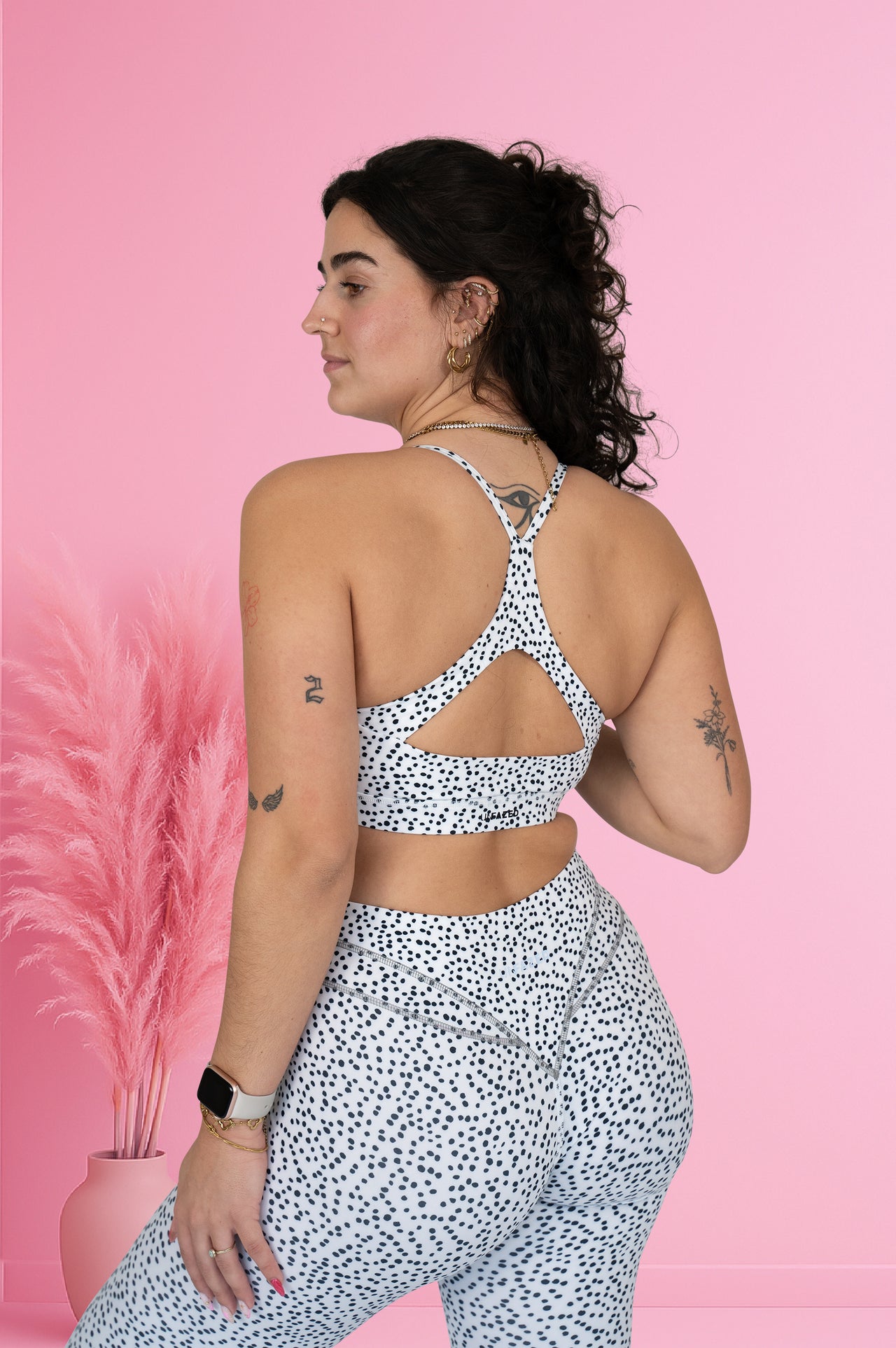 Brushed Pattern V-neck Bra