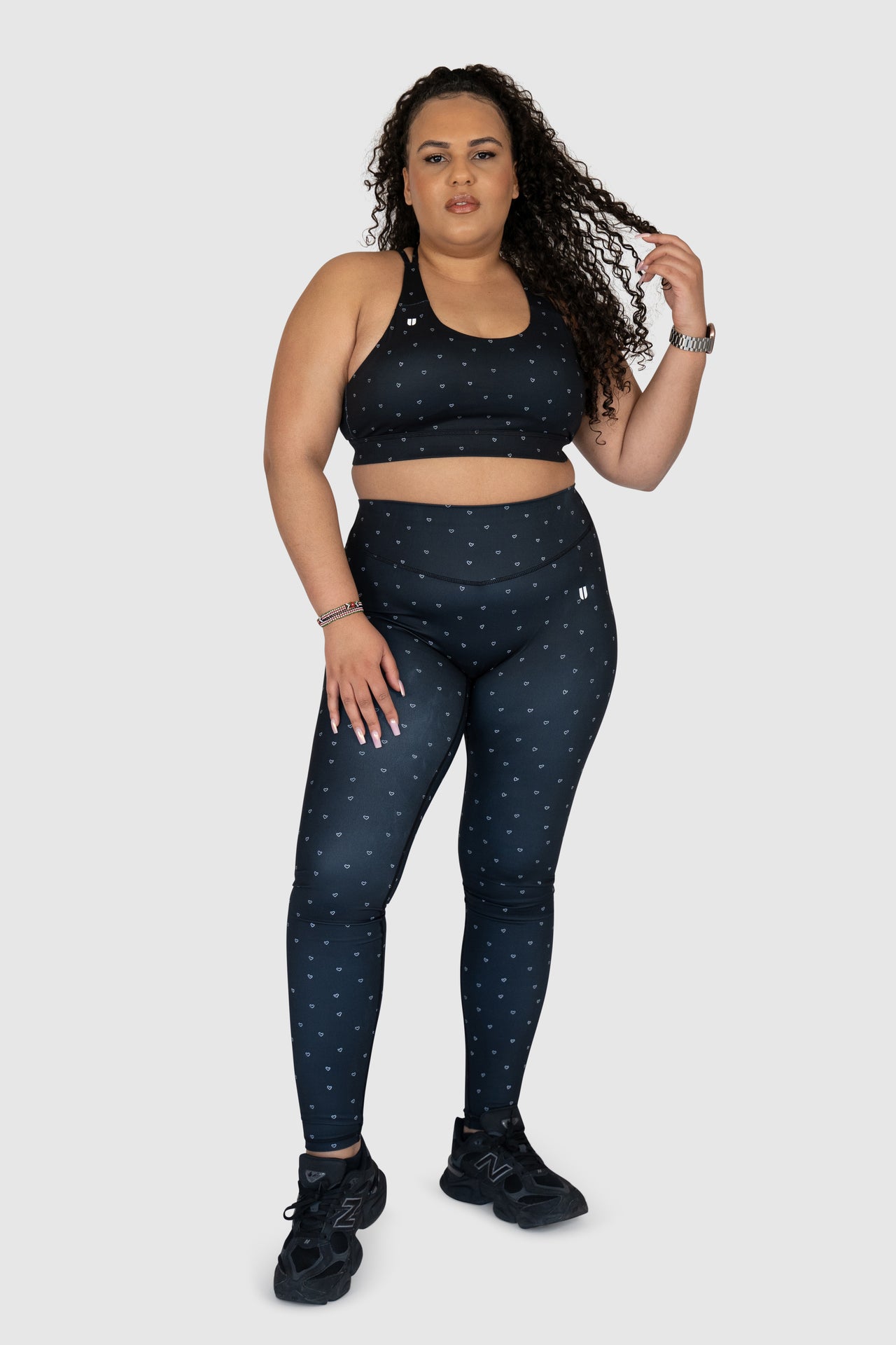 Brushed Pattern Leggings and Support Bra