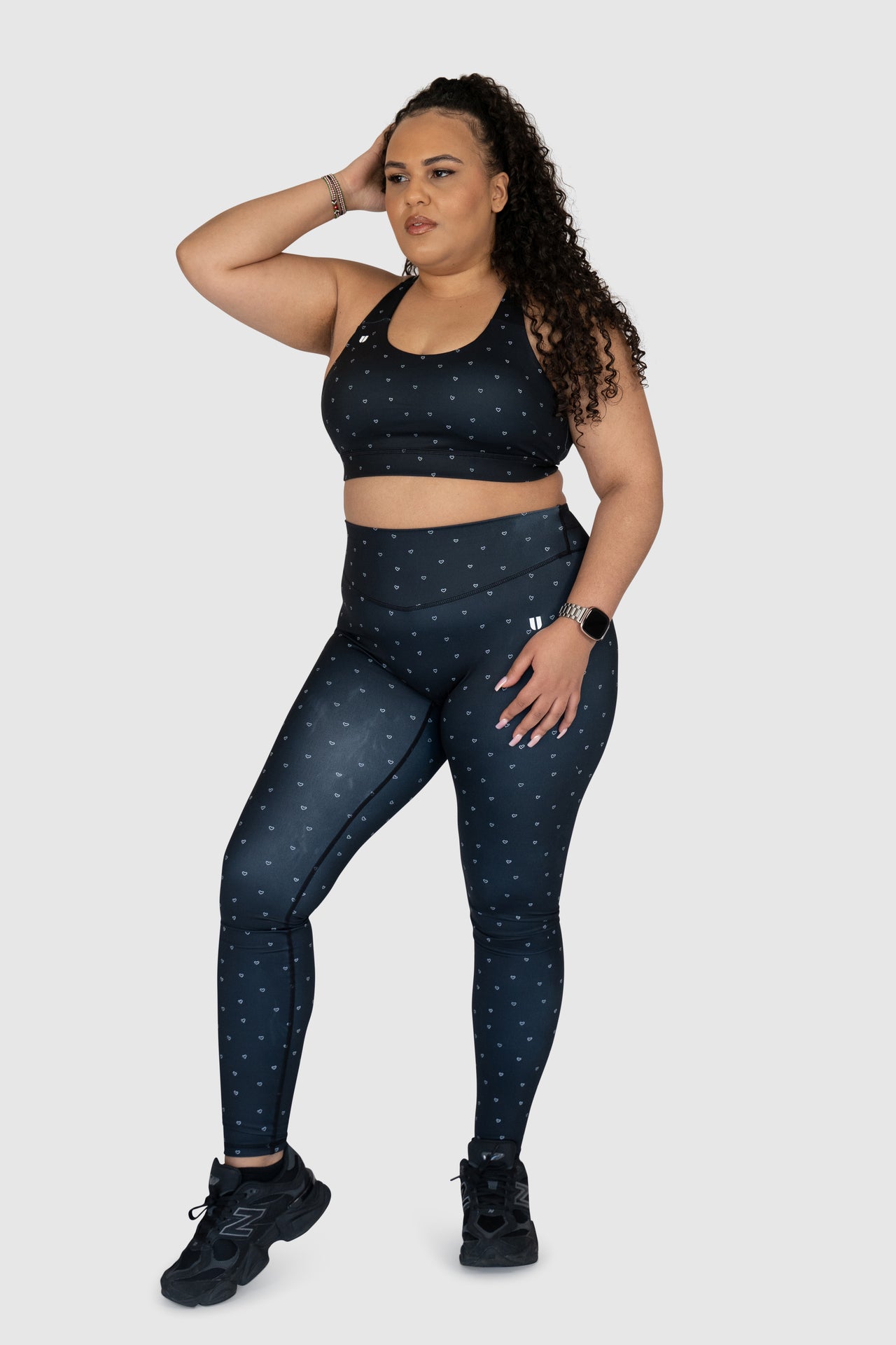 Brushed Pattern Leggings and Support Bra