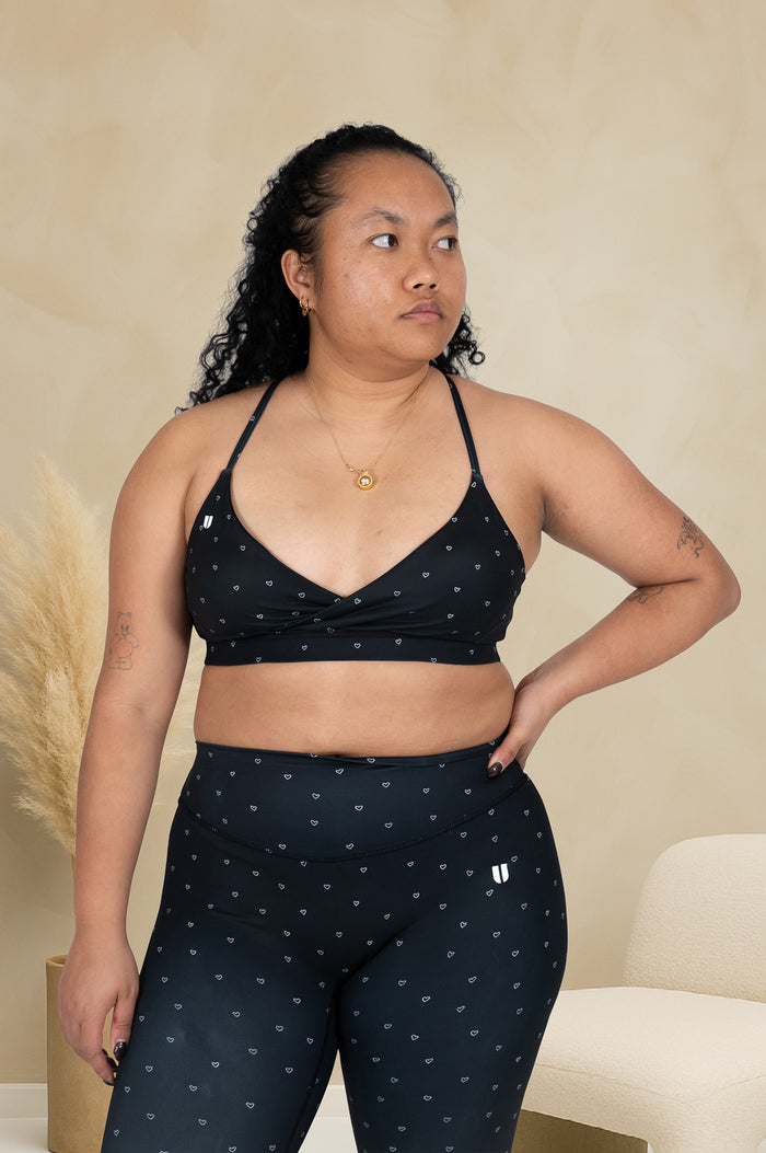 Brushed Pattern V-neck Bra