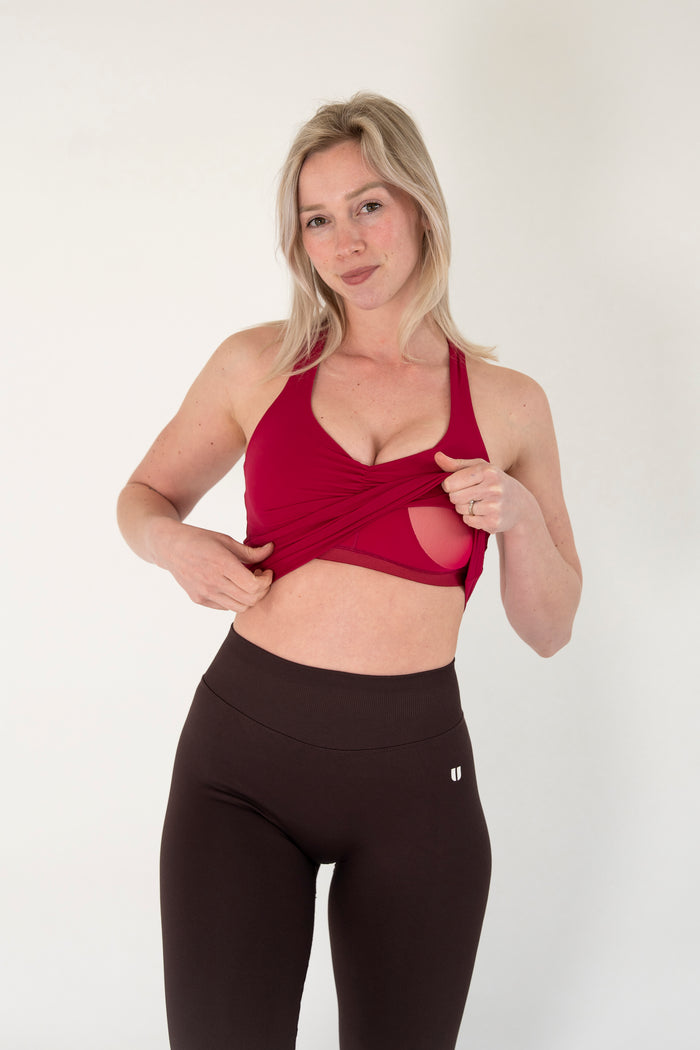 Ruched Front Longline Sports Bra
